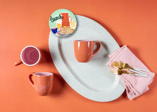 Load image into Gallery viewer, Happy Everything Big Oval Platter - Stone Small Dot