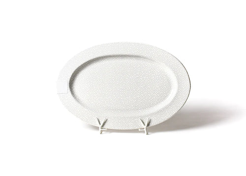 Happy Everything Big Oval Platter - Stone Small Dot