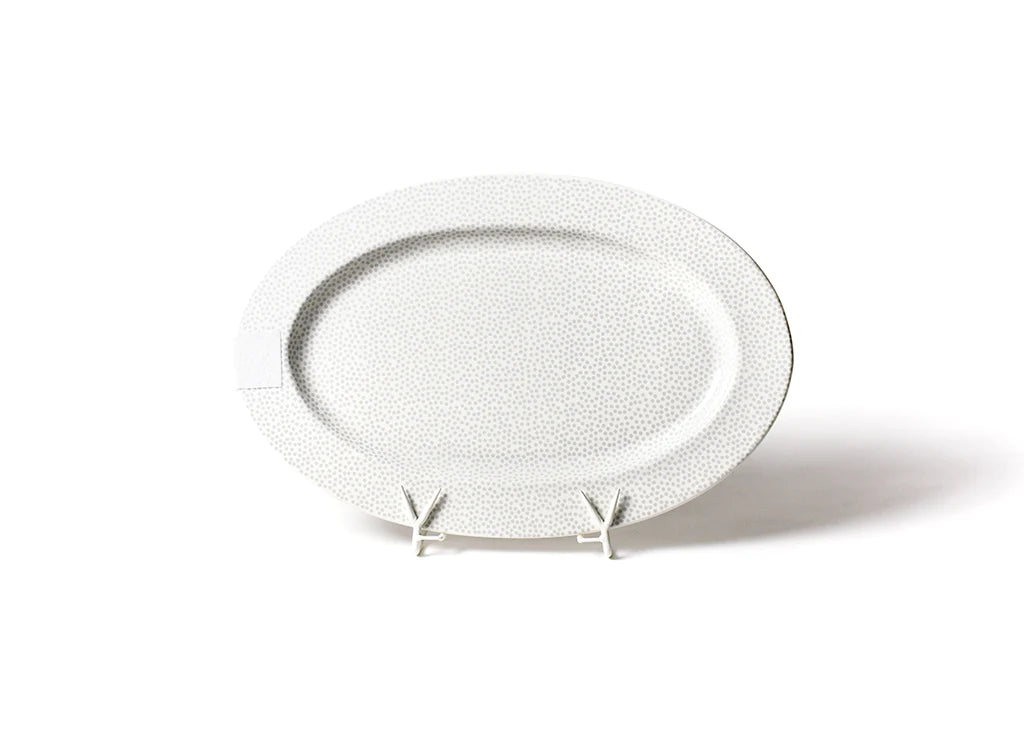 Happy Everything Big Oval Platter - Stone Small Dot
