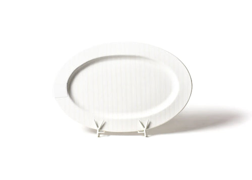 Happy Everything Big Oval Platter - White Stripe