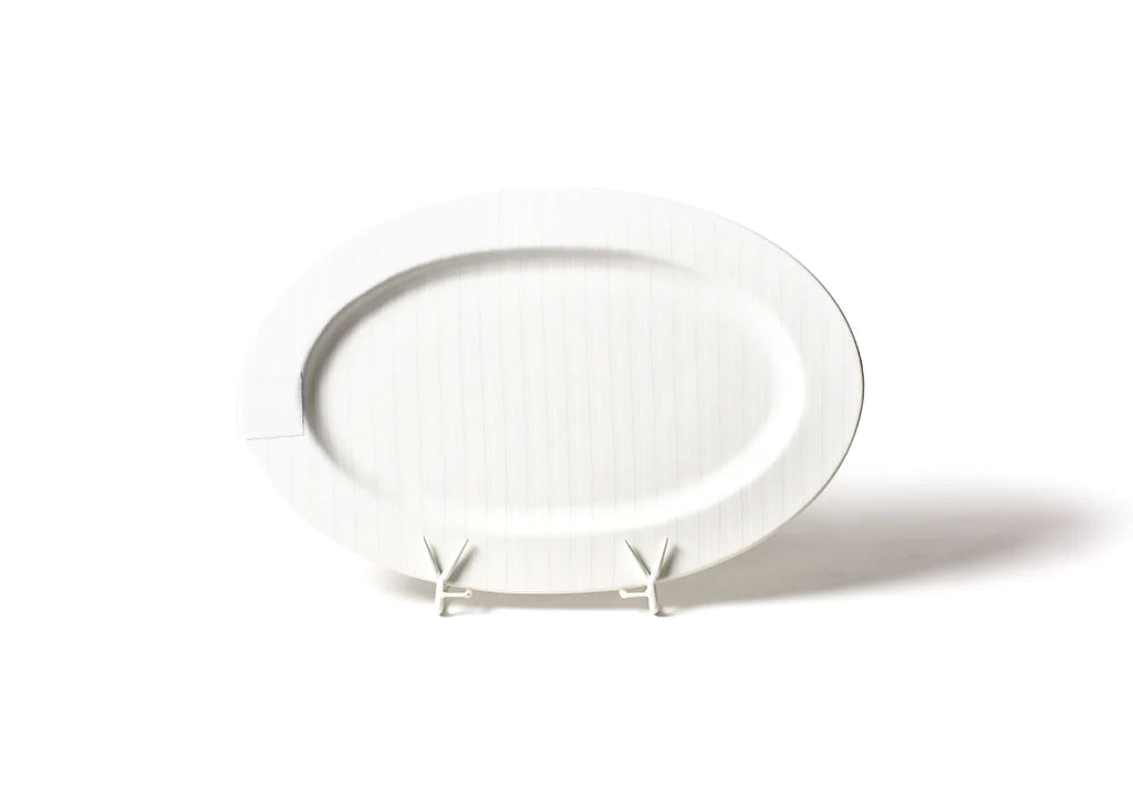 Happy Everything Big Oval Platter - White Stripe