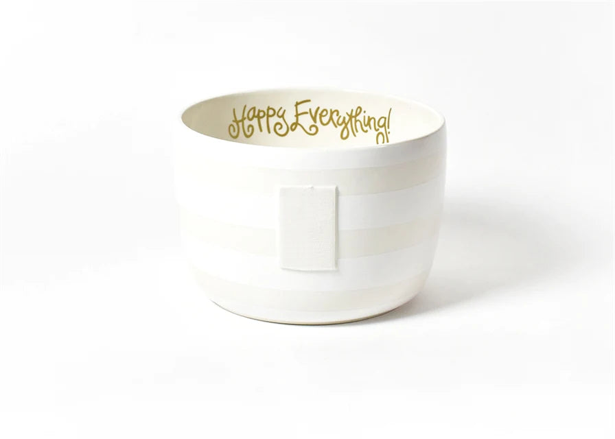 Happy Everything Big Bowl - White Stripe