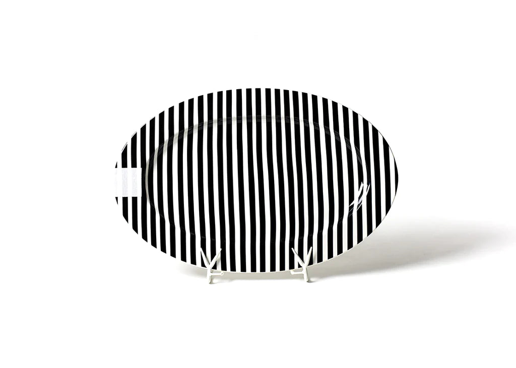 Happy Everything Big Oval Platter - Black Stripe