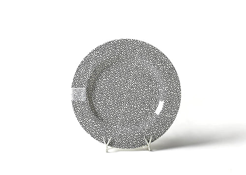 Happy Everything Big Round Platter - Black Small Dot
