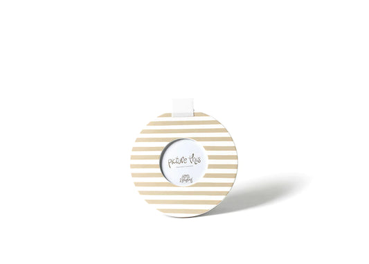 Happy Everything Round Frame - Neutral Stripe