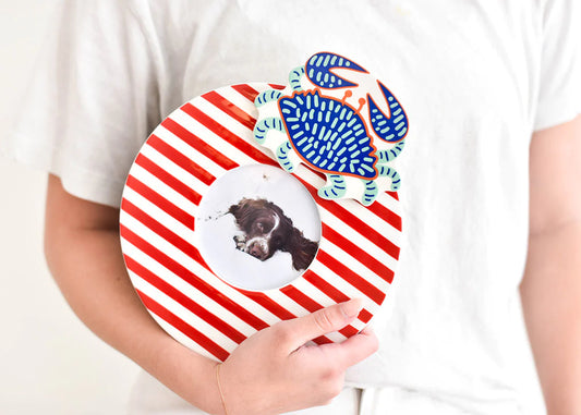 Happy Everything Round Frame - Red Stripe