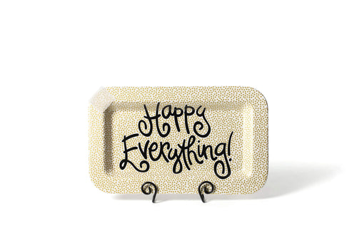 Happy Everything Rectangle Platter - Gold Small Dot
