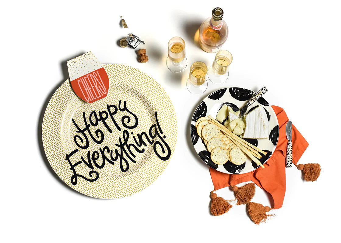 Happy Everything Round Platter - Gold Dot
