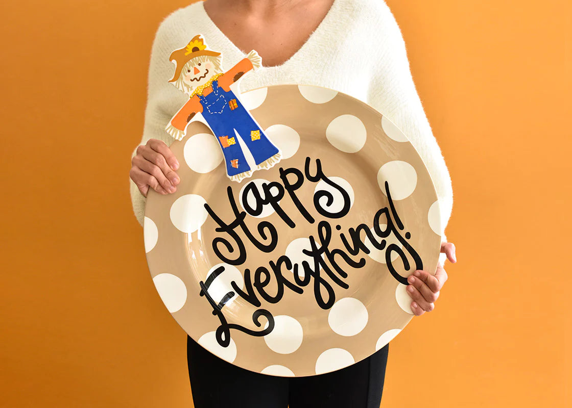 Happy Everything Round Platter - Neutral Dot