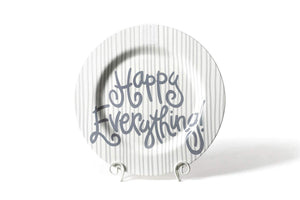 Happy Everything Round Platter - Stone Skinny Stripe