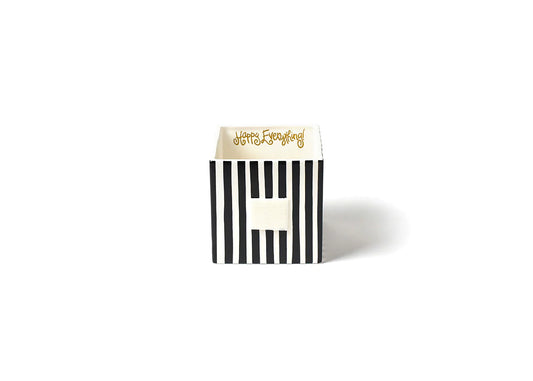 Happy Everything Medium Nesting Cube - Black Stripe