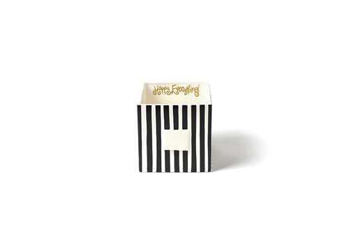 Happy Everything Medium Nesting Cube - Black Stripe