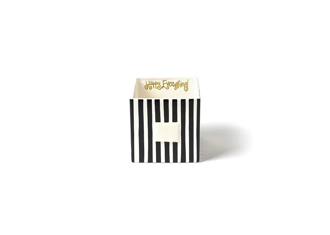 Happy Everything Medium Nesting Cube - Black Stripe