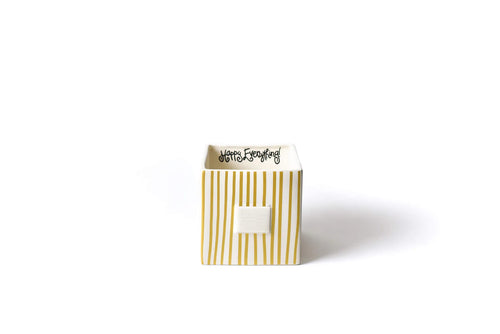 Happy Everything Medium Nesting Cube - Gold Stripe