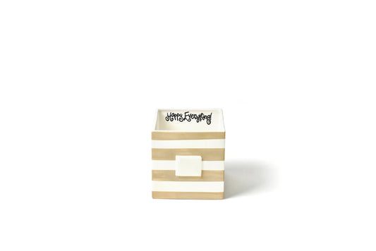 Happy Everything Medium Nesting Cube - Neutral Stripe