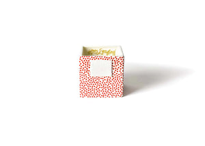 Happy Everything Small Nesting Cube - Red Small Dot