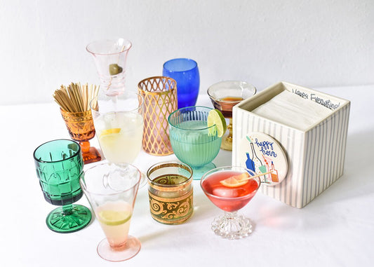 Happy Everything Medium Nesting Cube - Stone Stripe