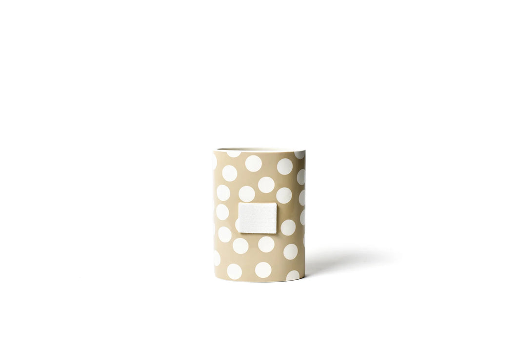 Happy Everything Mini Oval Vase-Neutral Dot