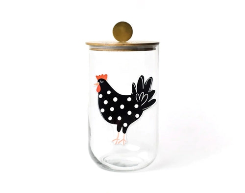 Happy Everything Big Wooden Lid Glass jar
