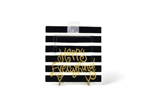 Happy Everything Big Square Platter - Black Stripe