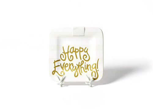 Happy Everything Mini Square Platter - White Stripe