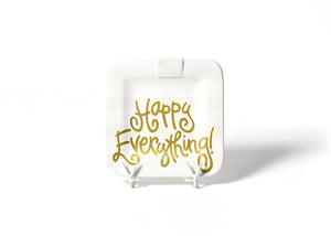 Happy Everything Mini Square Platter - White Stripe