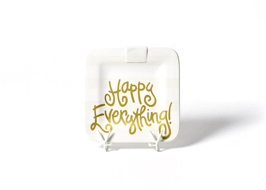 Happy Everything Mini Square Platter - White Stripe