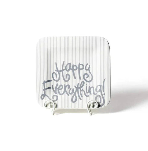 Happy Everything Mini Square Platter - Stone Skinny Stripe