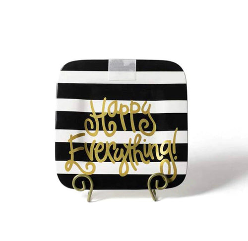 Happy Everything Mini Square Platter - Black Stripe