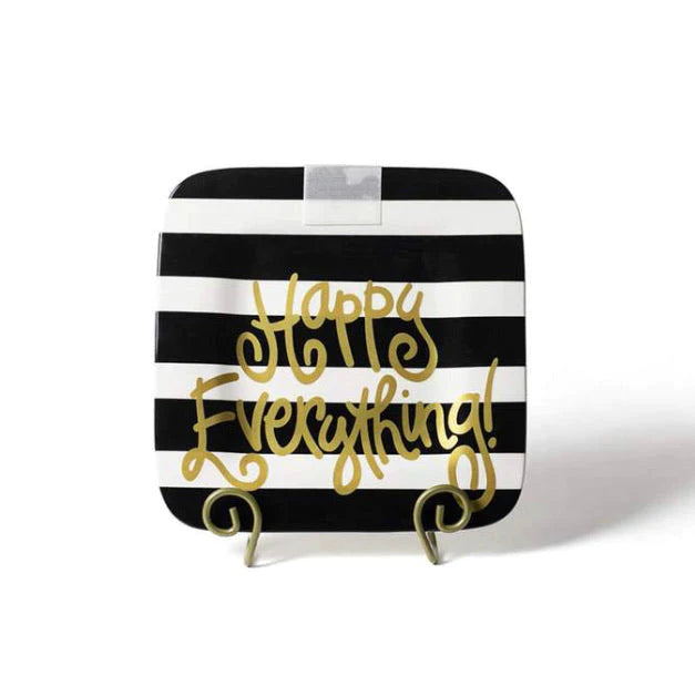 Happy Everything Mini Square Platter - Black Stripe